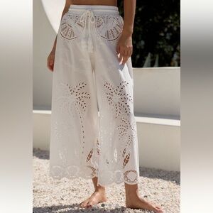 New FARM Rio White Coconut Richileu Pants